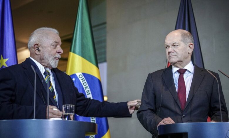 De leiders van Duitsland en Brazilië dringen aan op afronding van het handelsverdrag tussen de EU en Mercosur