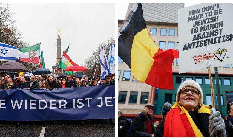 Duizenden marcheren zondag in Brussel en Berlijn tegen antisemitisme